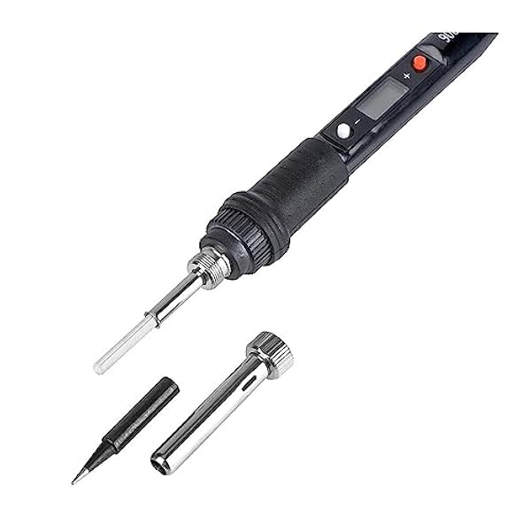 Lödning kit Elektriskt lödkolv, LCD-svetsverktyg med justerbar temperatur, keramisk värmare lödkolvhuvud Svetsreparationsverktyg (Color : Oranje, Size : WITH plug)